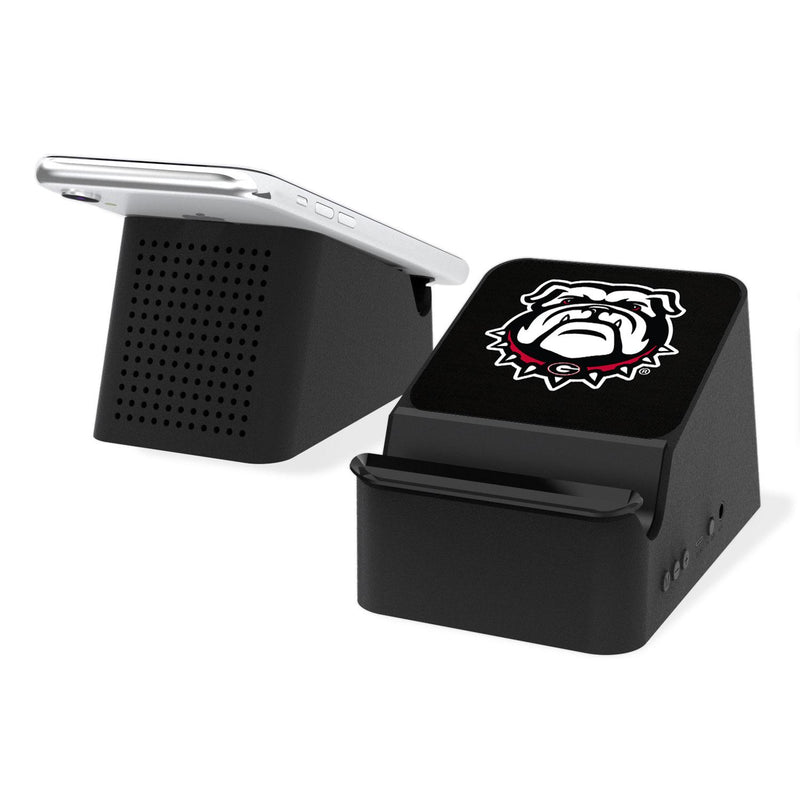 Georgia Bulldogs Solid Wireless Charging Station and Bluetooth Speaker