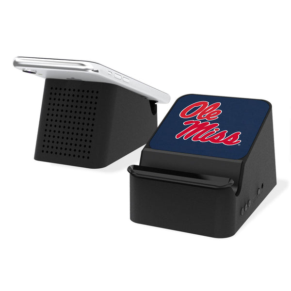 Mississippi Ole Miss Rebels Solid Wireless Charging Station and Bluetooth Speaker