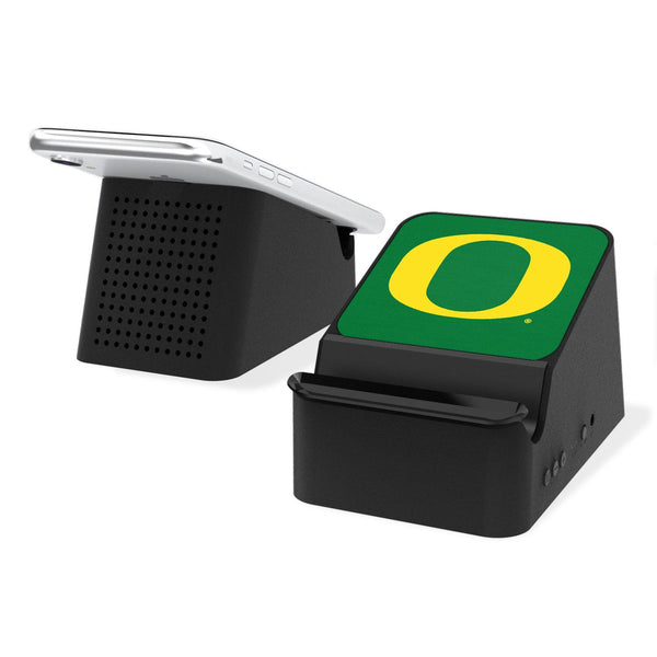Oregon Ducks Solid Wireless Charging Station and Bluetooth Speaker