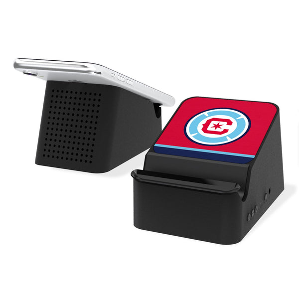 Chicago Fire  Stripe Wireless Charging Station and Bluetooth Speaker