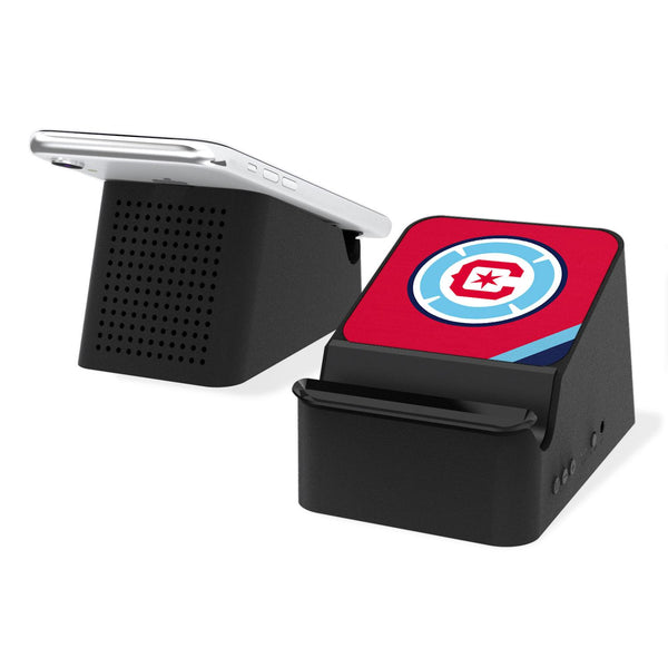 Chicago Fire  Diagonal Stripe Wireless Charging Station and Bluetooth Speaker