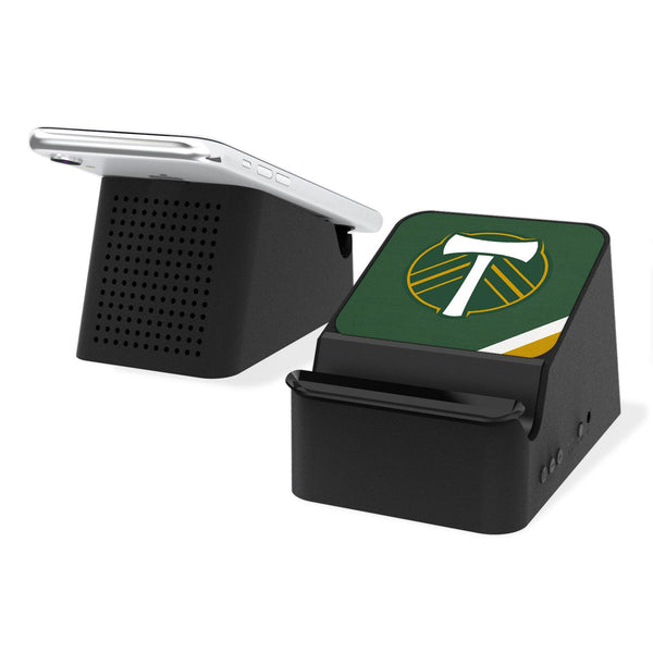 Portland Timbers   Diagonal Stripe Wireless Charging Station and Bluetooth Speaker