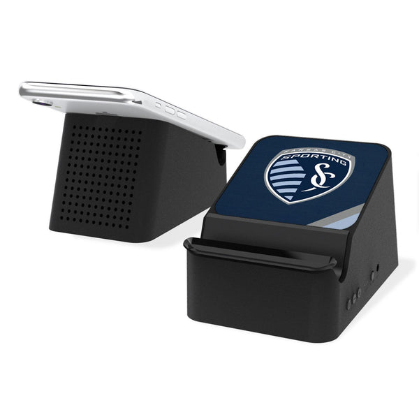 Sporting Kansas City   Diagonal Stripe Wireless Charging Station and Bluetooth Speaker