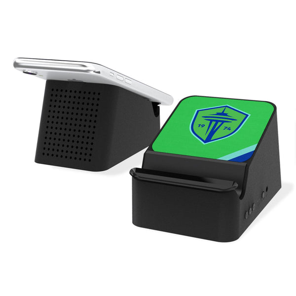 Seattle Sounders FC   Diagonal Stripe Wireless Charging Station and Bluetooth Speaker