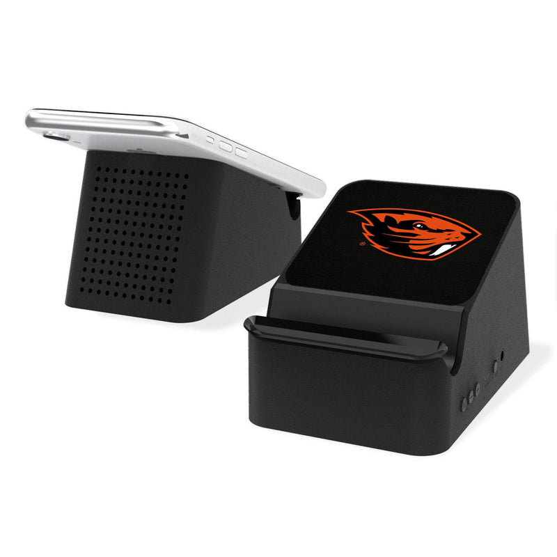 Oregon State Beavers Solid Wireless Charging Station and Bluetooth Speaker