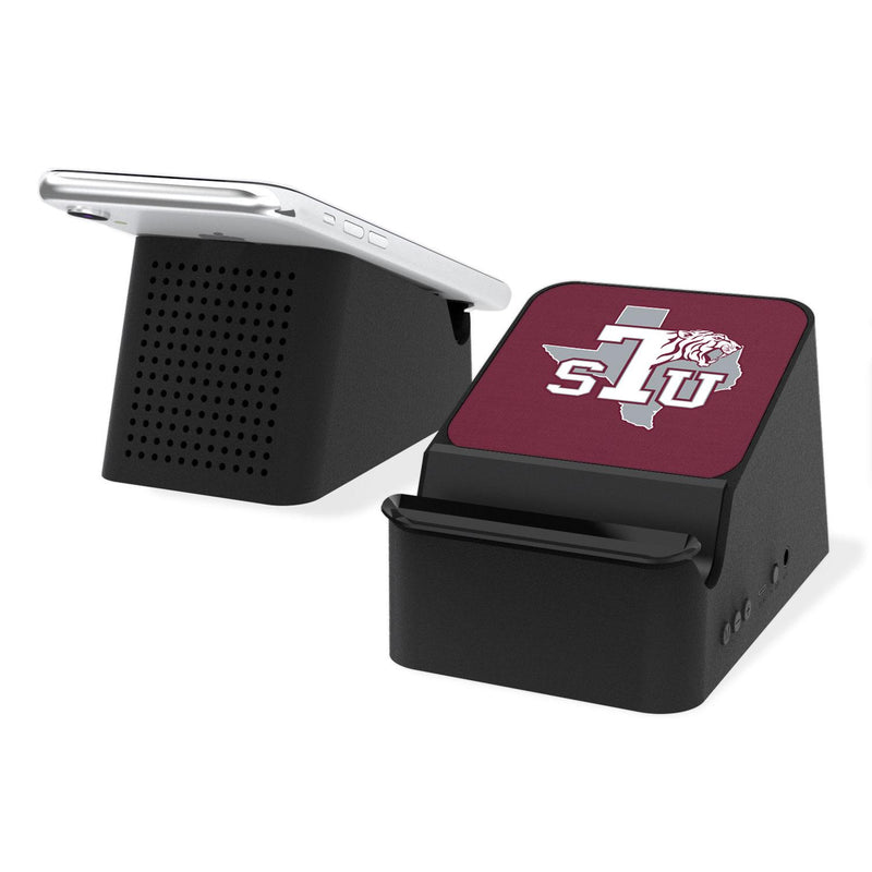 Texas Southern Tigers Solid Wireless Charging Station and Bluetooth Speaker