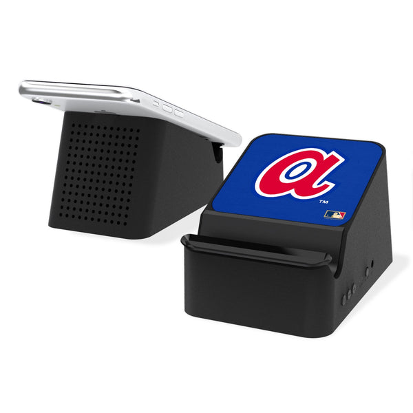 Atlanta Braves 1972-1980 - Cooperstown Collection Solid Wireless Charging Station and Bluetooth Speaker