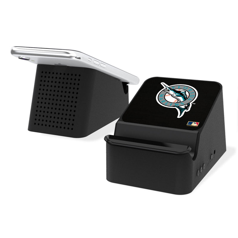 Miami Marlins 1993-2011 - Cooperstown Collection Solid Wireless Charging Station and Bluetooth Speaker