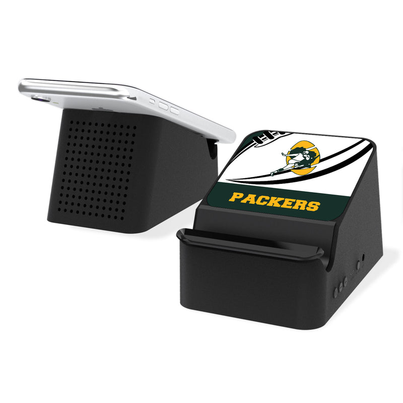 Green Bay Packers Historic Collection Passtime Wireless Charging Station and Bluetooth Speaker