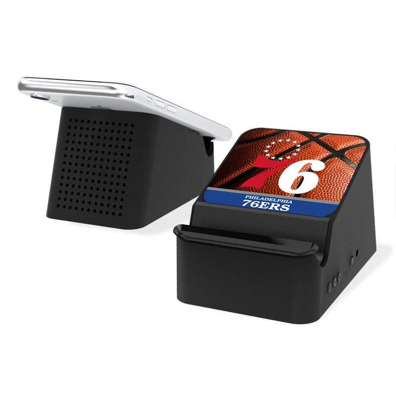 Philadelphia 76ers Basketball Wireless Charging Station and Bluetooth Speaker