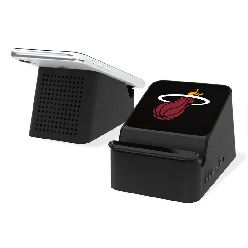 Miami Heat Solid Wireless Charging Station and Bluetooth Speaker