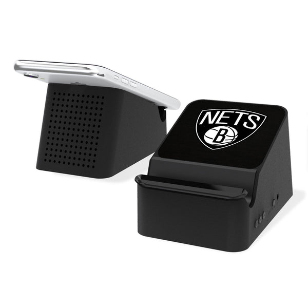 Brooklyn Nets Solid Wireless Charging Station and Bluetooth Speaker