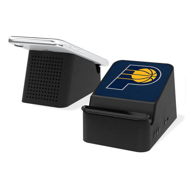 Indiana Pacers Solid Wireless Charging Station and Bluetooth Speaker