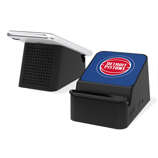 Detroit Pistons Solid Wireless Charging Station and Bluetooth Speaker