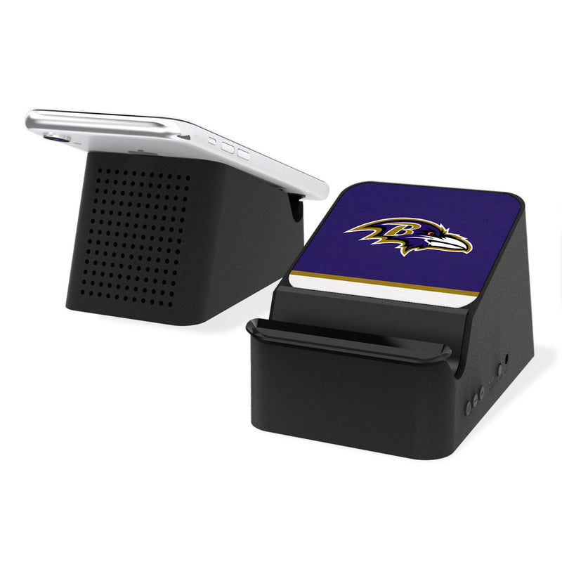 Baltimore Ravens Stripe Wireless Charging Station and Bluetooth Speaker