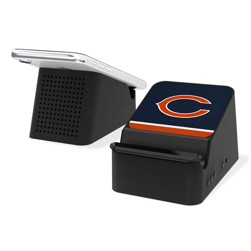 Chicago Bears Stripe Wireless Charging Station and Bluetooth Speaker