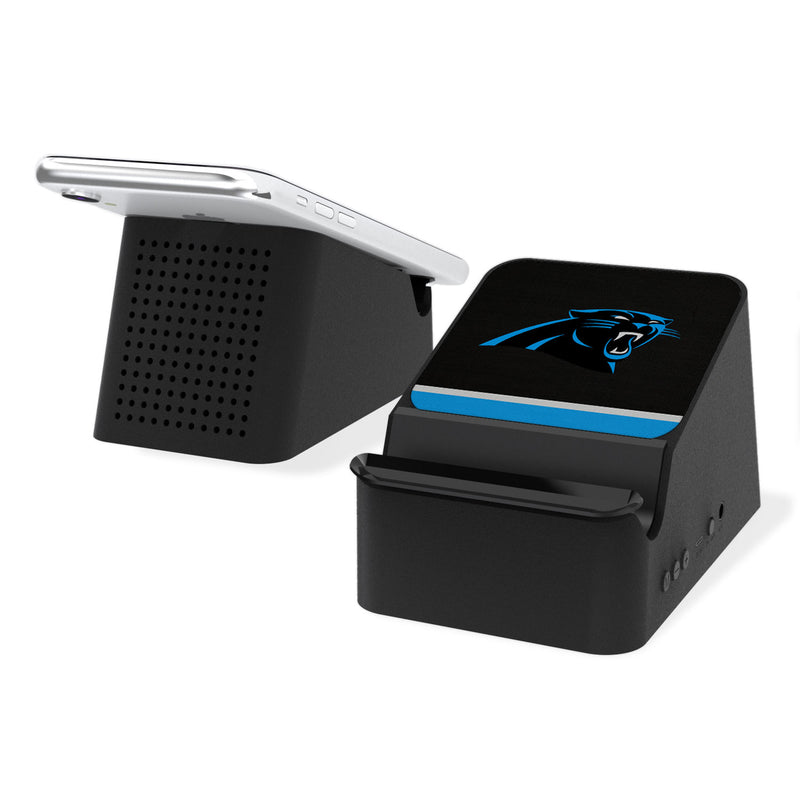 Carolina Panthers Stripe Wireless Charging Station and Bluetooth Speaker