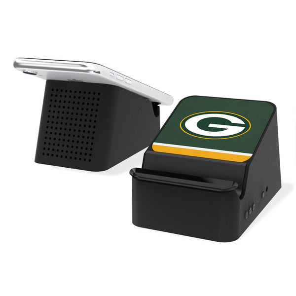 Green Bay Packers Stripe Wireless Charging Station and Bluetooth Speaker