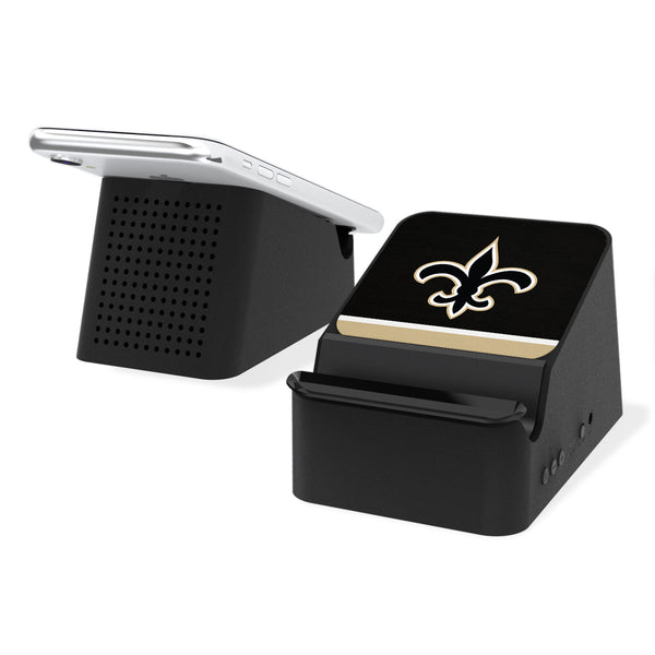 New Orleans Saints Stripe Wireless Charging Station and Bluetooth Speaker