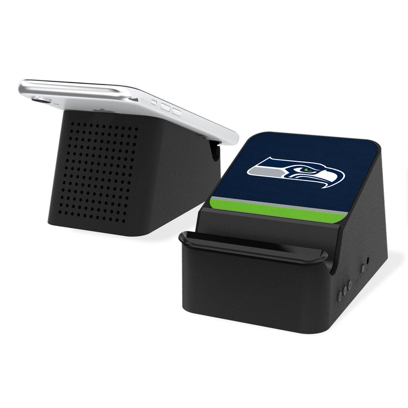 Seattle Seahawks Stripe Wireless Charging Station and Bluetooth Speaker