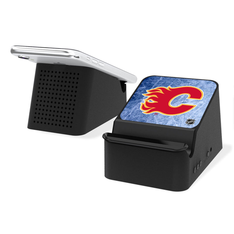 Calgary Flames Ice Wireless Charging Station and Bluetooth Speaker