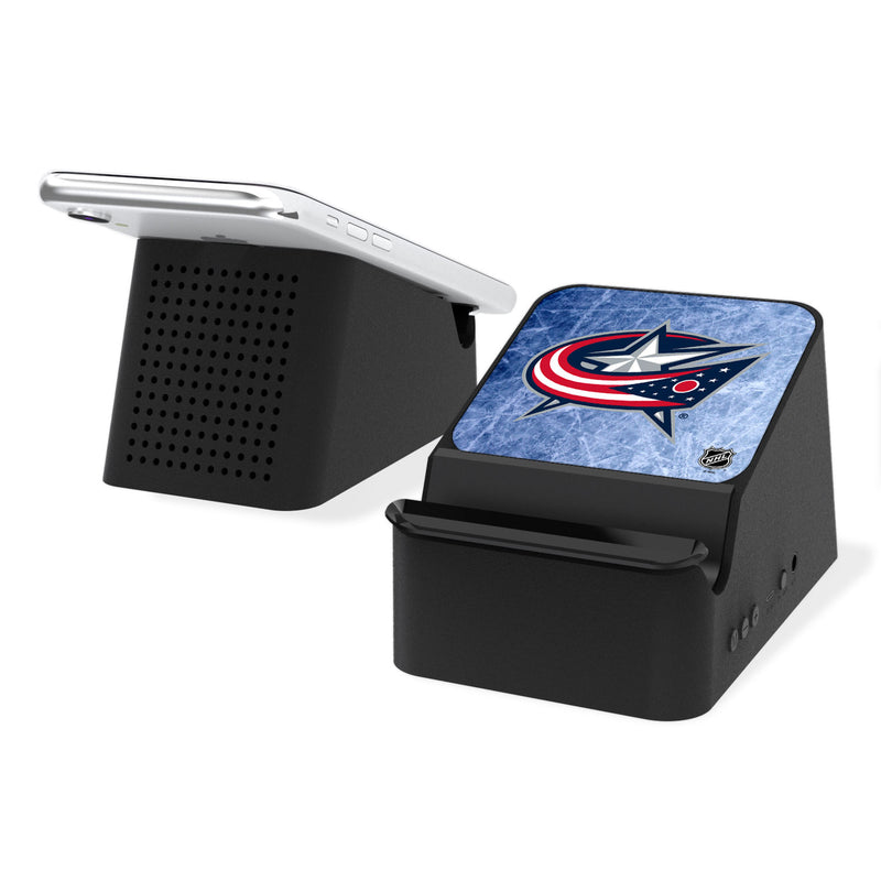 Columbus Blue Jackets Ice Wireless Charging Station and Bluetooth Speaker
