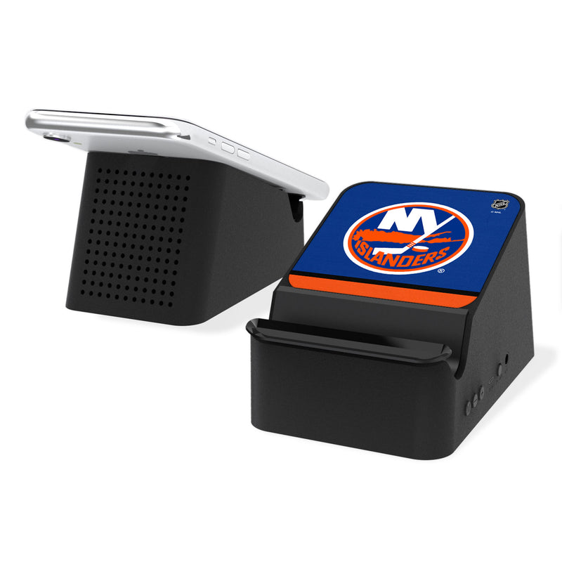 New York Islanders Stripe Wireless Charging Station and Bluetooth Speaker