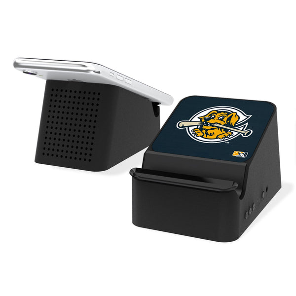 Charleston RiverDogs Solid Wireless Charging Station and Bluetooth Speaker