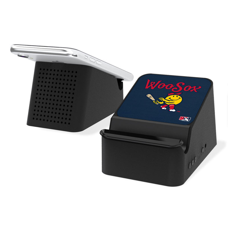 Worcester Red Sox Solid Wireless Charging Station and Bluetooth Speaker
