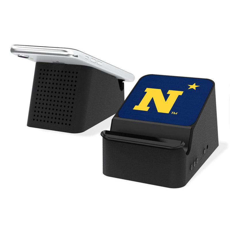 Naval Academy Midshipmen Solid Wireless Charging Station and Bluetooth Speaker