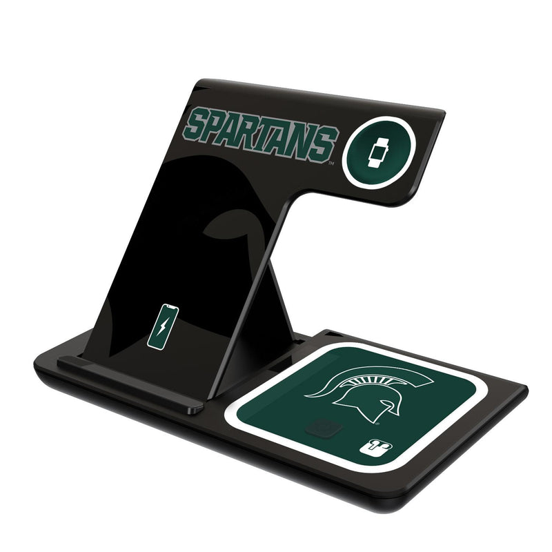 Michigan State Spartans Monocolor Tilt 3 in 1 Charging Station