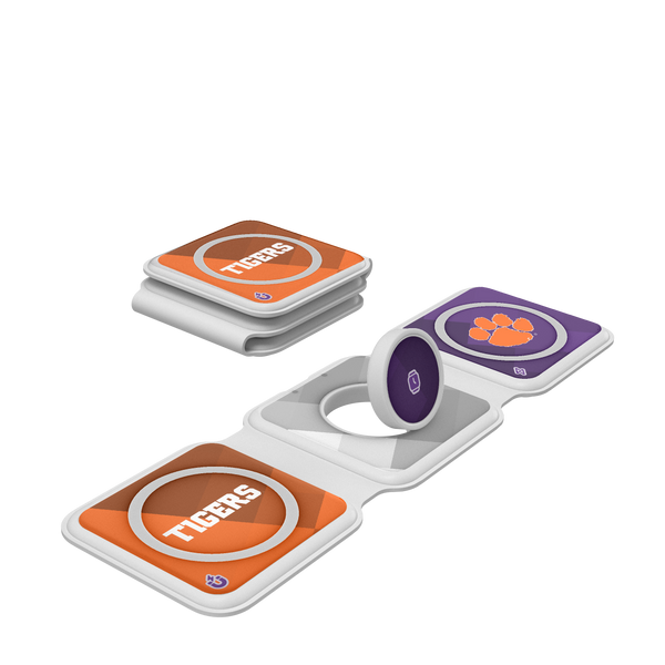 Clemson Tigers Color Block Foldable 3 in 1 Charger