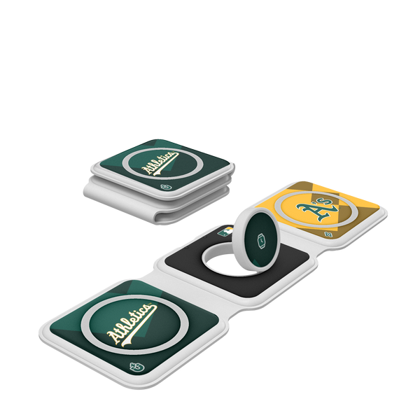 Oakland Athletics Color Block Foldable 3 in 1 Charger