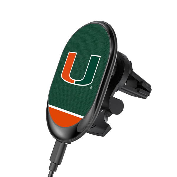 Miami Hurricanes Endzone Solid Wireless Car Charger