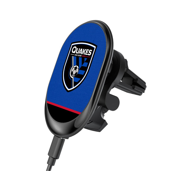 San Jose Earthquakes   Solid Wordmark Wireless Car Charger
