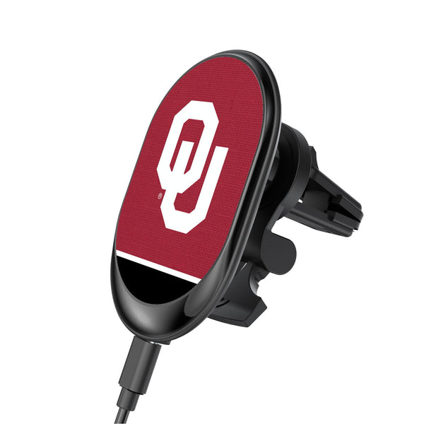 Oklahoma Sooners Endzone Solid Wireless Car Charger