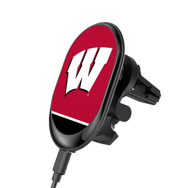 Wisconsin Badgers Endzone Solid Wireless Car Charger