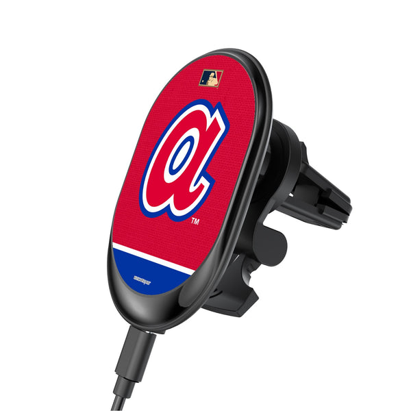 Atlanta Braves 1972-1980 - Cooperstown Collection Solid Wordmark Wireless Car Charger