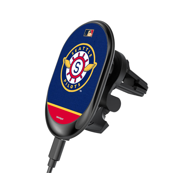 Seattle Pilots 1969 - Cooperstown Collection Solid Wordmark Wireless Car Charger
