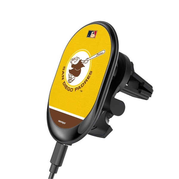 San Diego Padres 1969-1984 - Cooperstown Collection Solid Wordmark Wireless Car Charger