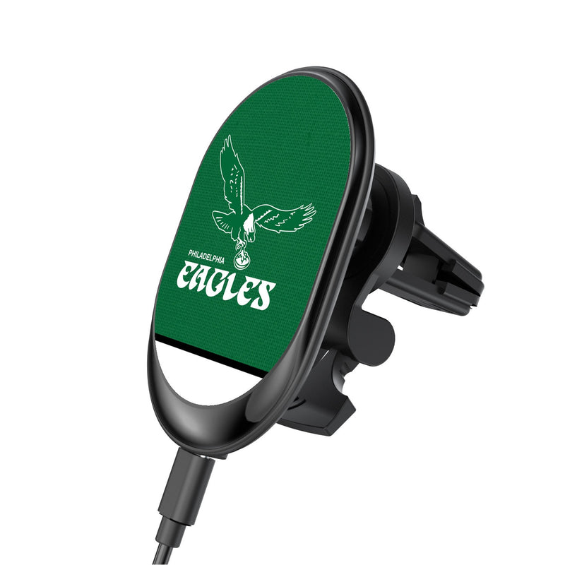 Philadelphia Eagles 1973-1995 Historic Collection Solid Wordmark Wireless Car Charger