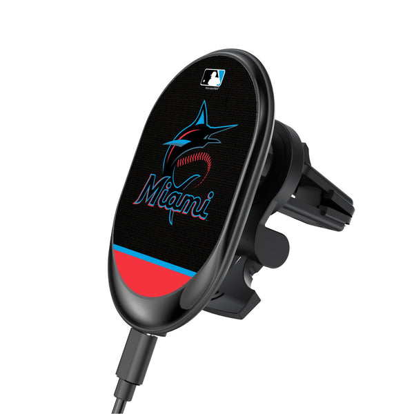 Miami Marlins Solid Wordmark Wireless Car Charger