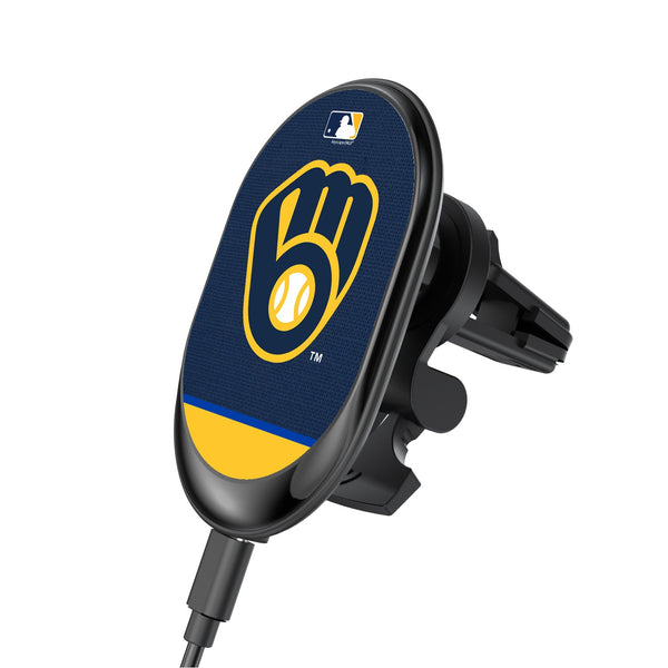 Milwaukee Brewers Solid Wordmark Wireless Car Charger