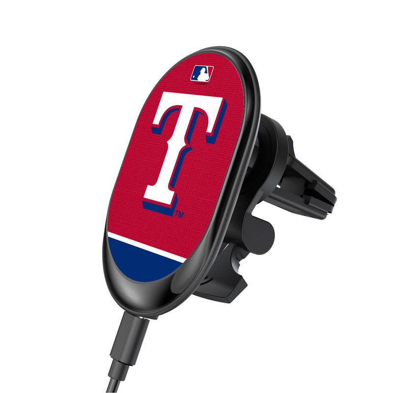 Texas Rangers Solid Wordmark Wireless Car Charger