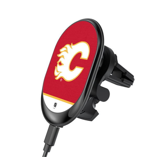 Calgary Flames Solid Wordmark Wireless Car Charger