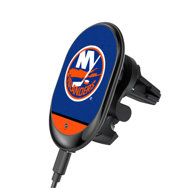 New York Islanders Solid Wordmark Wireless Car Charger