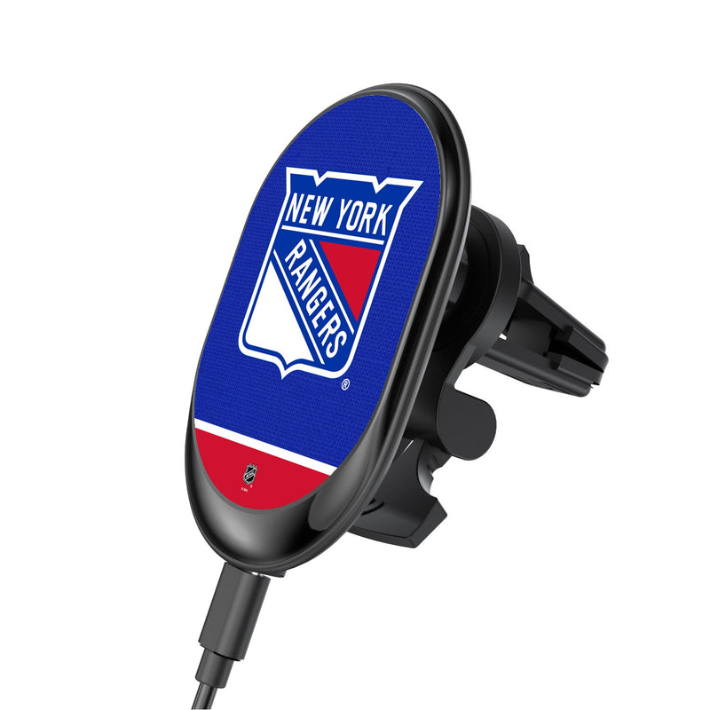 New York Rangers Solid Wordmark Wireless Car Charger