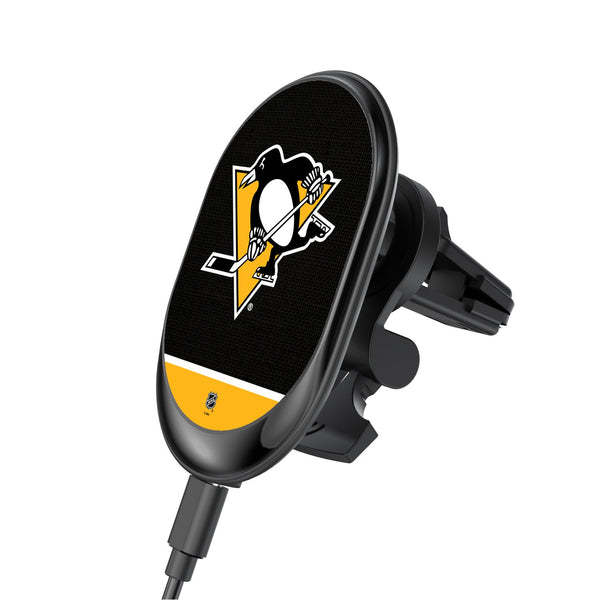 Pittsburgh Penguins Solid Wordmark Wireless Car Charger