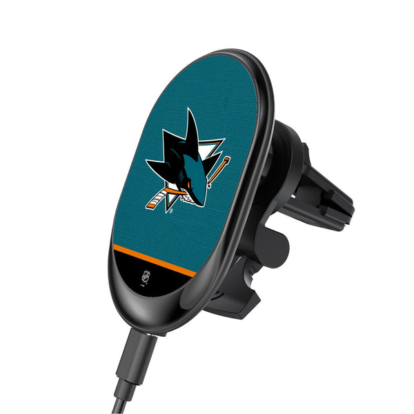 San Jose Sharks Solid Wordmark Wireless Car Charger