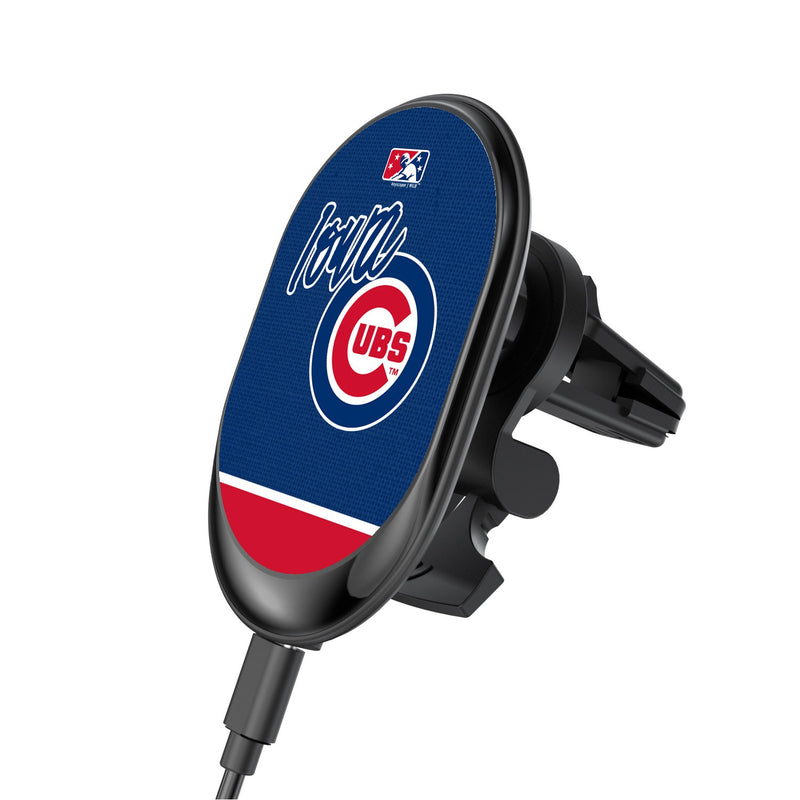Iowa Cubs Solid Wordmark Wireless Car Charger